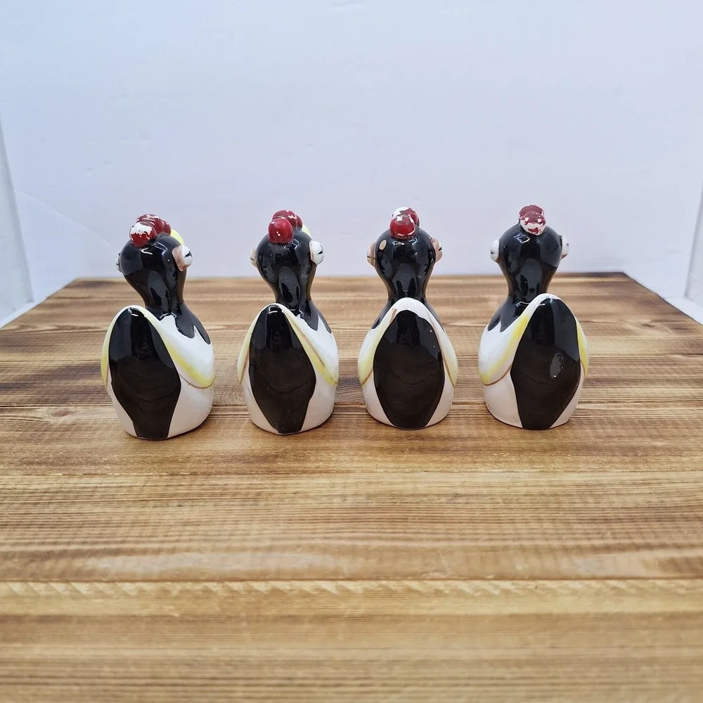 Rooster Salt Pepper and Spices Shaker Set Vintage Japan 1960s Hand Painted‎ X4